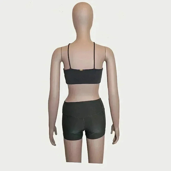 Black Swimsuit Strappy Spaghetti Crop Top Size Small Bikini Top Bralette - Picture 2 of 4